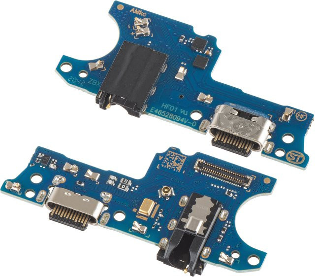 Samsung Galaxy A02s A025G A025F Ladeanschluss Audio und Mikrofon Platine in Blau mit 3,5 mm Klinkenanschluss - Bild 1
