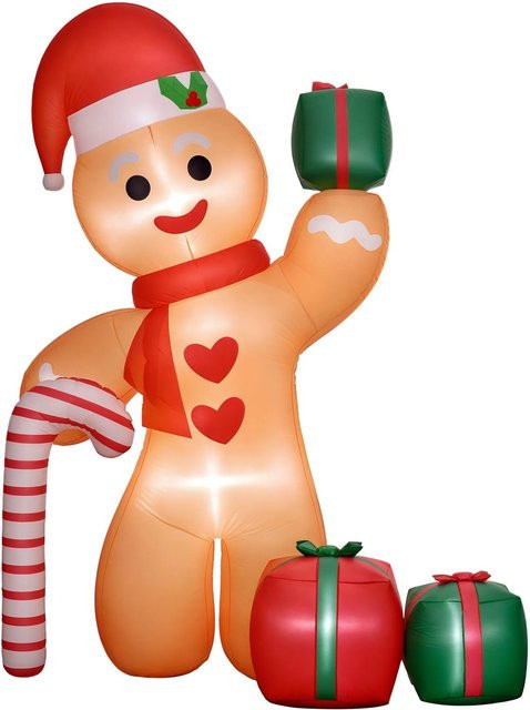 Outsunny Aufblasbare Weihnachtsdekoration aus Polyester in Orange, B/T/H: 100 x 170 x 245 cm - Bild 1