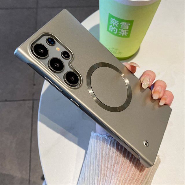 Magnetische Rahmenlose Handyhülle für Samsung S26 Ultra S25 Ultra S24 Ultra S23 Plus S22 Plus mit MagSafe Kompatibilität in Silber und Grün - Bild 1