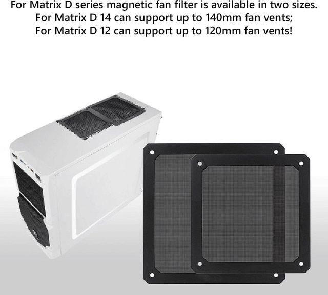 APWIKOGER Magnetischer Staubfilter für PC-Gehäuse mit Rahmen, Schwarz, für 8-14 cm Lüfter - Bild 1