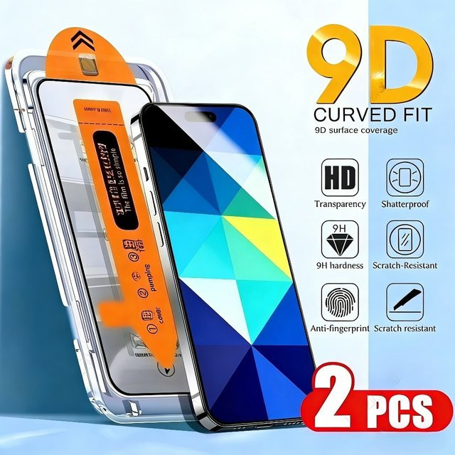 DIXSG 2er Pack Ultraklare Displayschutzfolie für iPhone 15 16 17 Pro Max und weitere Modelle mit One Click Installationsglas, Transparent - Bild 1