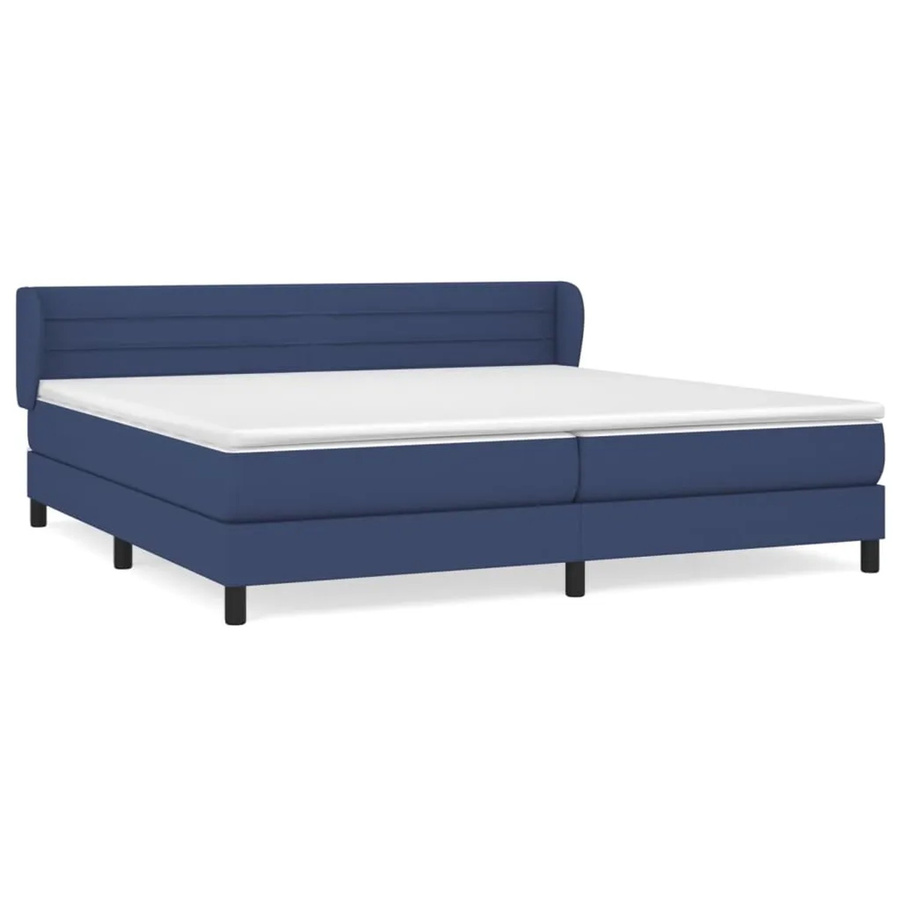 vidaXL Boxspringbett mit Matratze und Kopfteil in Blau, Hybrid-Bett mit Taschenfederkern und Matratzenauflage, B/T/H: 200 x 200 x 78 cm - Bild 2