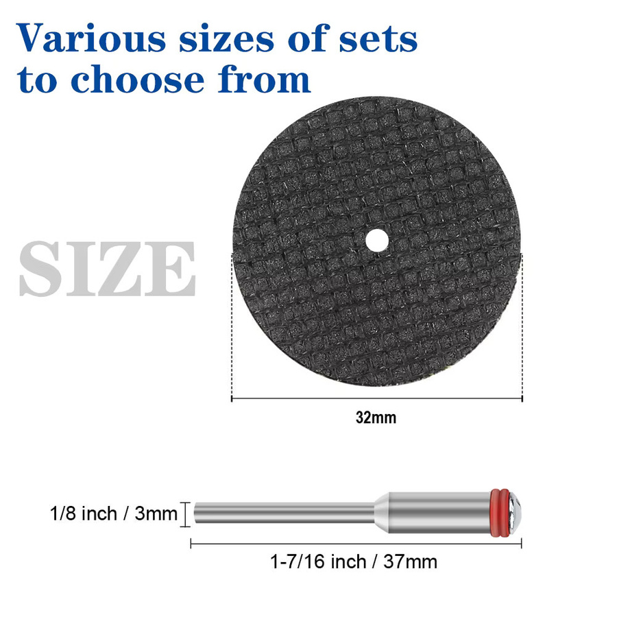 XCAN Schleifscheiben Set mit Dornen für Dremel-Zubehör und Drehwerkzeuge, 32 mm, Schwarz - Bild 2