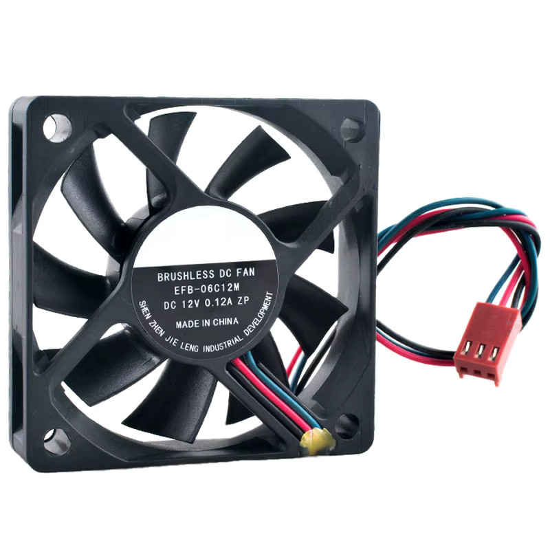 ANCHAOPU Gehäuse-CPU-Lüfter EFB-06C12M in Schwarz, 60 mm, B/T/H: 60 x 60 x 15 mm, DC12 V, 0,12 A, 3-polig - Bild 3