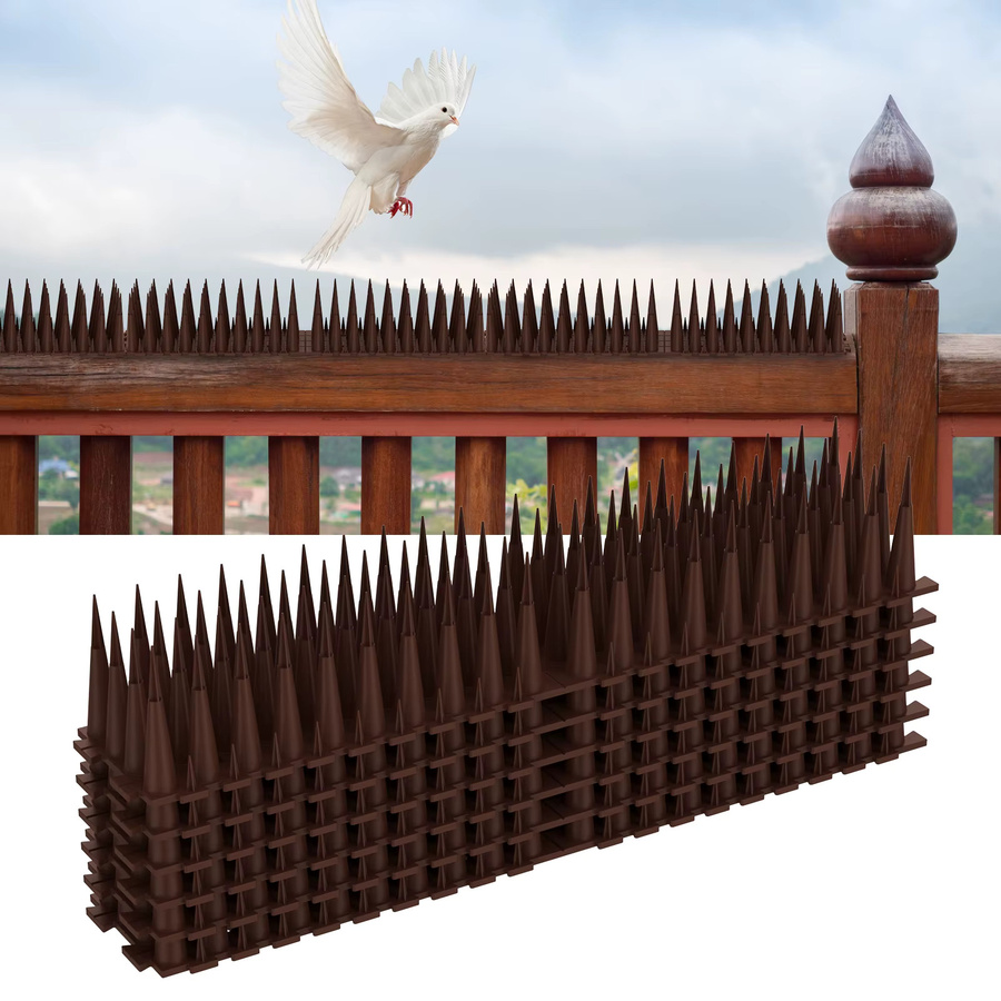 Vogel Repeller Spikes zur Abschreckung von Tauben, Eichhörnchen und Katzen für Wand, Garten und Zaun, Farbe: Braun - Bild 2