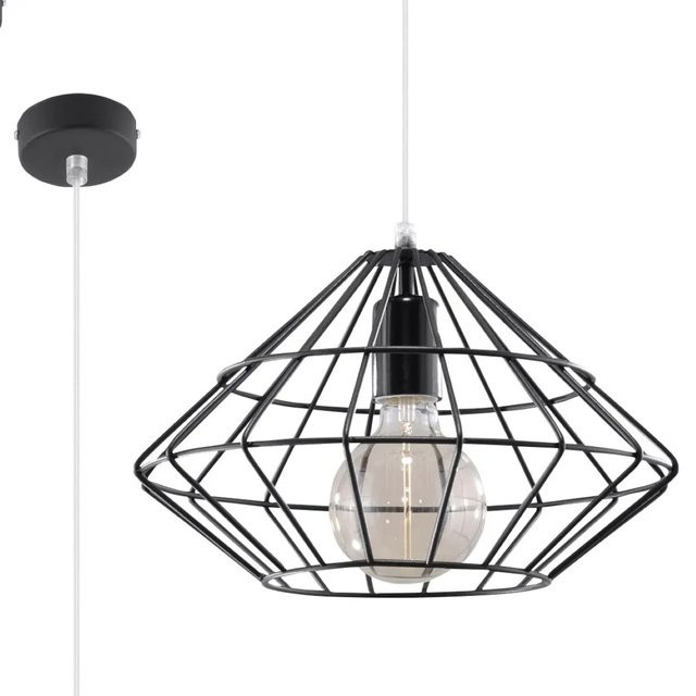 Sollux Lighting Hängeleuchte Umberto Schwarz aus Stahl mit E27 Fassung im industriellen Design - Bild 1