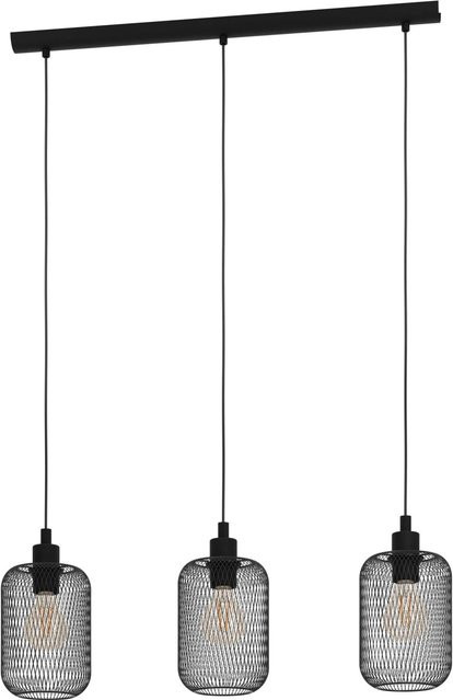 Eglo Pendelleuchte Wrington Schwarz 3-flammig Vintage Metall - Bild 1