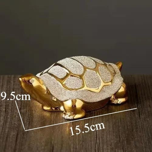 Yiran Furniture Keramik-Schildkröten-Ornamente in Gold aus Harz als Tischdekoration - Bild 1