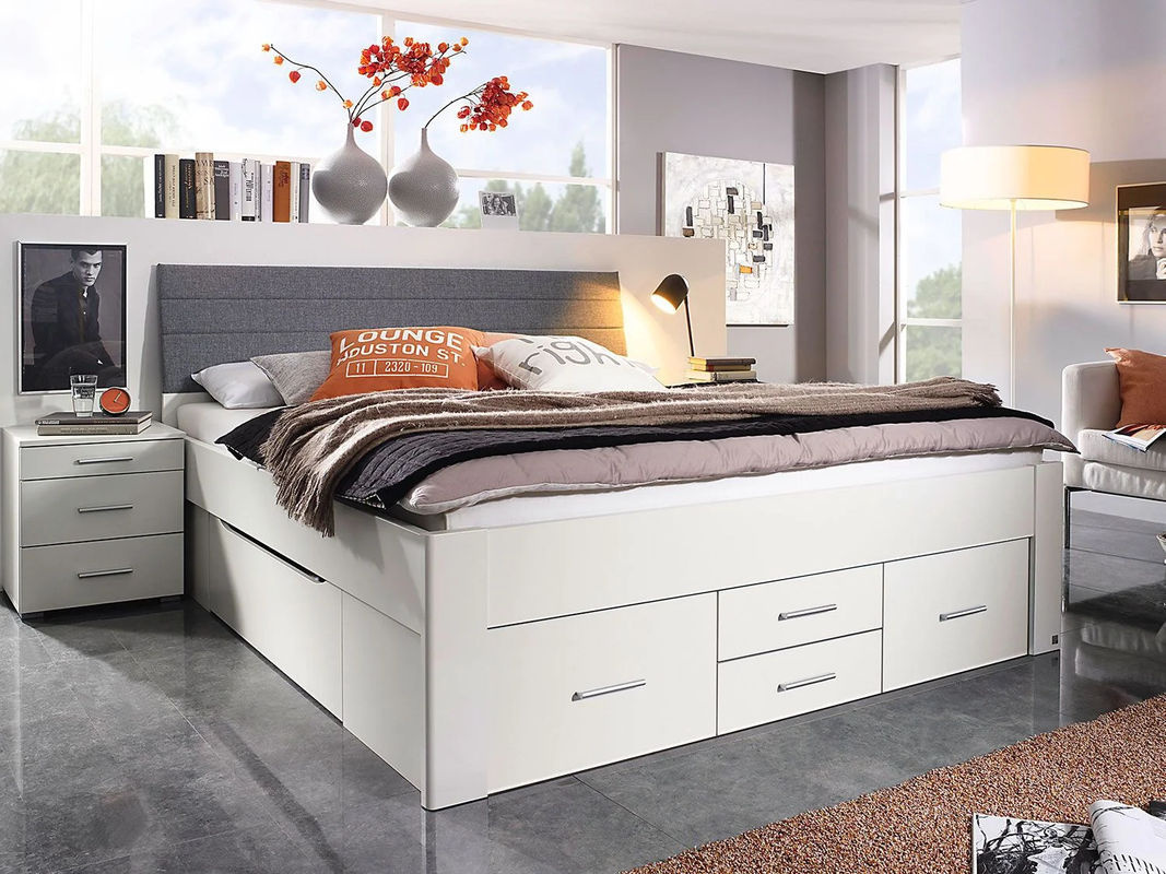 RAUCH ORANGE Scala Futonbett in Alpinweiß mit Polster-Kopfteil und 6 Schubkästen, B/T/H: 160 x 200 x 110 cm - Bild 2