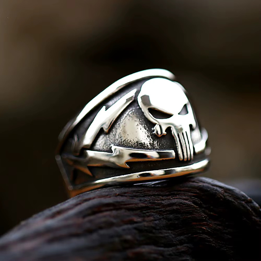 NORTHMAN Ring, Edelstahl, Schädel Maske, Silber, Herren - Bild 2