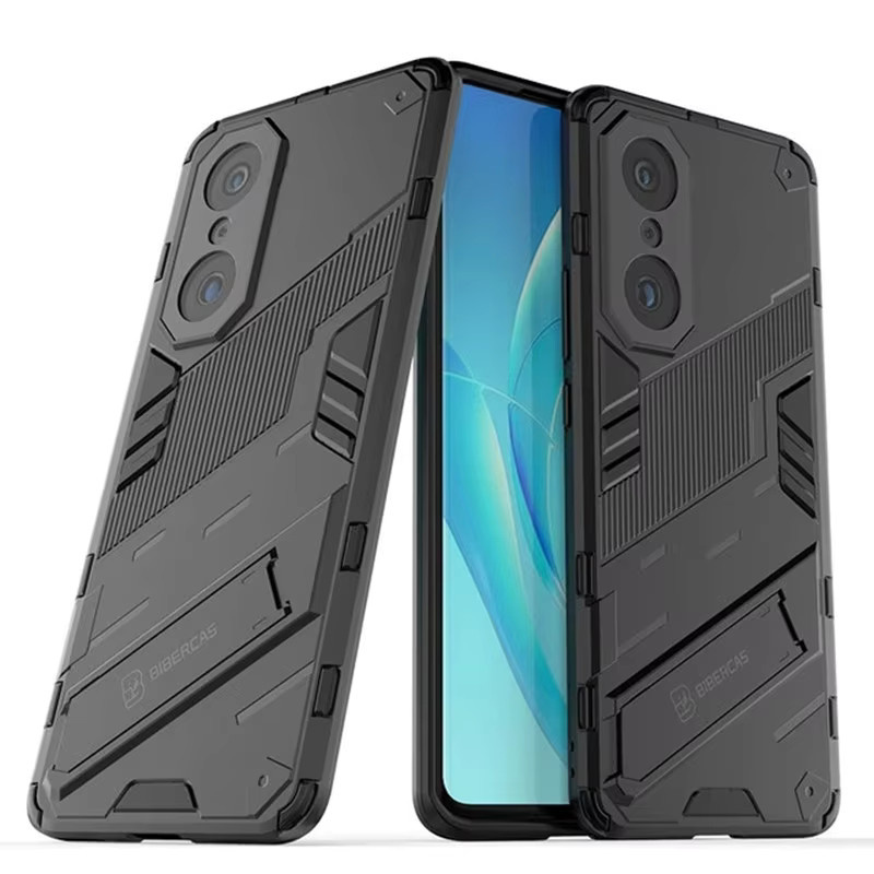 Robuste und stoßfeste Handyhülle für Huawei Nova 9 11 SE 12 sowie Honor 50 70 90 100 Pro mit integriertem Halter und Ständer in Schwarz - Bild 4