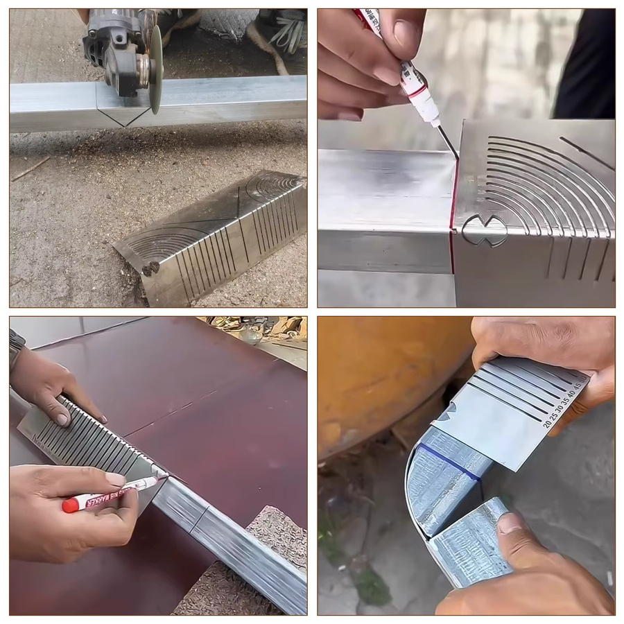 Toorise Verstellbarer linearer Bogenreißer aus Edelstahl in Silber 90 Grad Präzisions-Werkzeug zum Markieren von flexiblen Winkeln für die Metallbearbeitung - Bild 4
