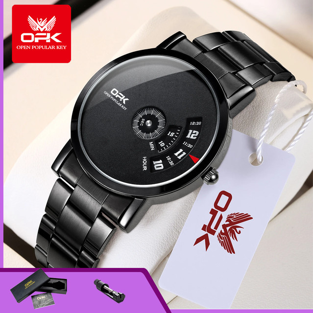 OPK Armbanduhr Quarz, Edelstahl, Schwarz, Herren - Bild 1