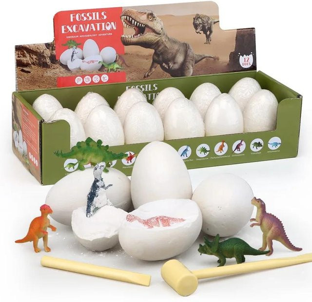 Linyi toy car Archäologische Ausgrabung von Dinosaurier-Ei-Fossilien, 12-teiliges Set, ab 3 Jahren - Bild 1
