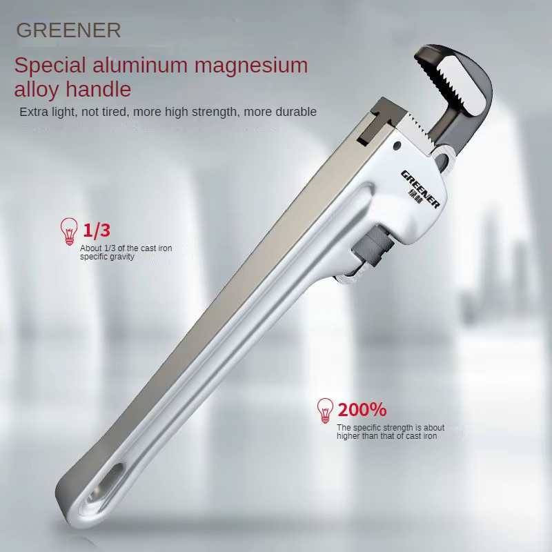 Verstellbare Rohrzange aus Aluminium in Silber für Sanitärarbeiten - Bild 2