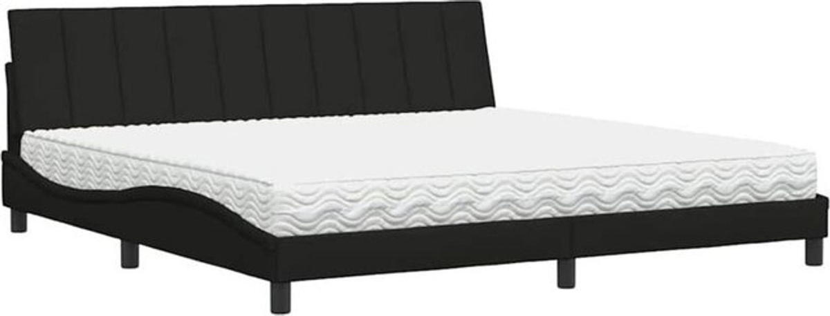 Vidaxl Polsterbett Hanko mit Matratze in Schwarz aus Stoff und Metall B/T: 200 x 200 cm - Bild 1