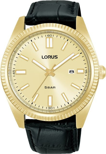 Lorus Herrenuhr, Quarz, Edelstahl, Leder, 42 mm, 5 ATM - Bild 1