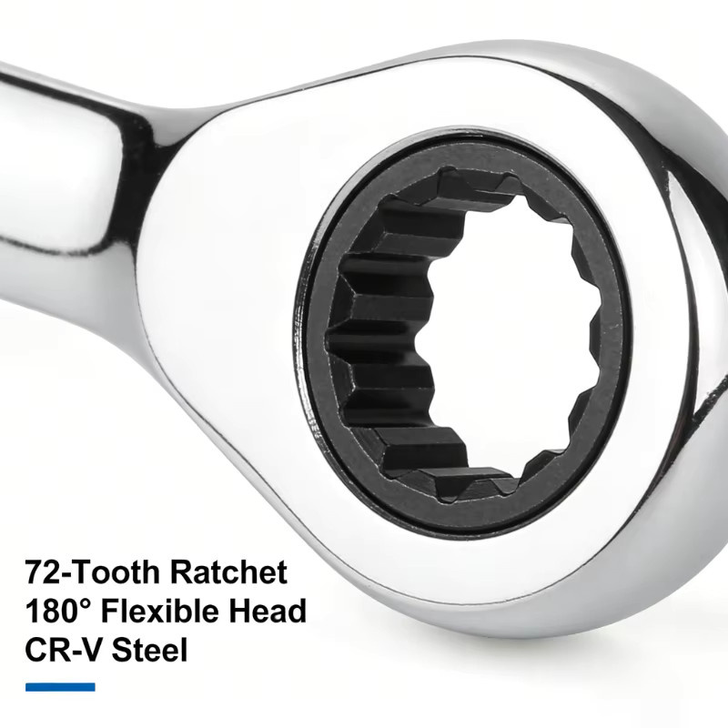 Ratschenschlüssel Set aus Chrome Vanadium Stahl mit 72 Zähnen, ausziehbar und flexibel, 1/4 Zoll, 3/8 Zoll und 1/2 Zoll für Autoreparatur und Heimwerken - Bild 4