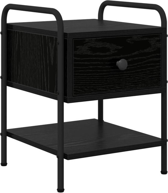 vidaXL Nachttisch in Eiche Schwarz, moderner Beistelltisch für das Schlafzimmer, B/T/H: 35 x 36,5 x 47 cm - Bild 1