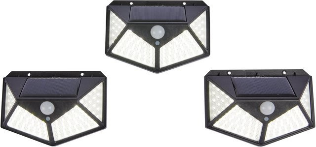 Genialo Solar-LED-Flutlicht mit Bewegungsmelder in Schwarz für den Garten - Bild 1