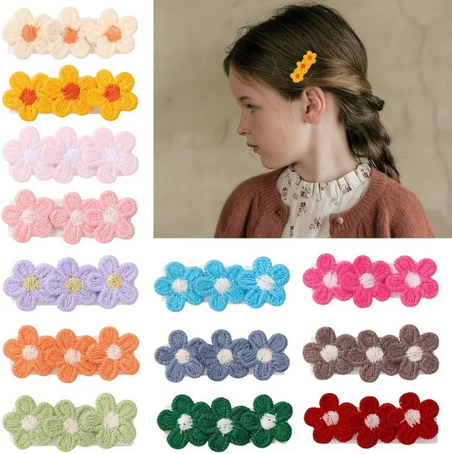 Baby Bows Haarclips mit Blumen, 10er-Set, Kinder - Bild 1