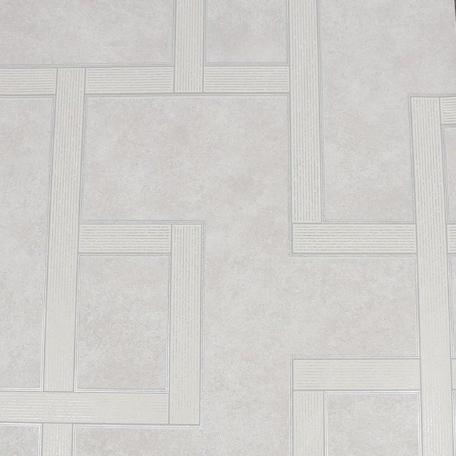 Boutique Luxury Vliestapete Gilded Greek Key Pearl in Weiß und Grau mit geometrischem Muster, Breite: 0,52 m, Länge: 10,05 m - Bild 1