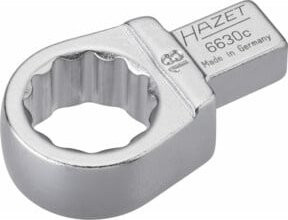 Hazet Einsteck-Ringschlüssel 6630C-18 mit 18 mm Vierkant 9 x 12 mm und Außen-Doppel-Sechskant-Tractionsprofil in Silber - Bild 1