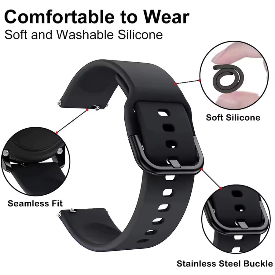 Suunto Uhrenarmband Silikon, 20 mm, 22 mm, Schwarz, Unisex - Bild 3