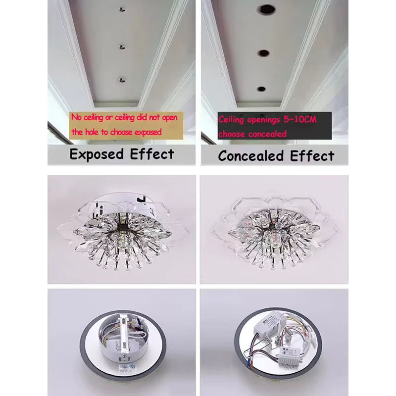 TRAZOS LED Kristall Deckenleuchte in moderner Blumenform, transparent, Durchmesser: 20 cm - Bild 2