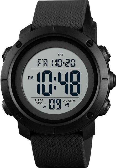 SKMEI Digitaluhr, Herren, Schwarz, Silikon, 5 ATM - Bild 1