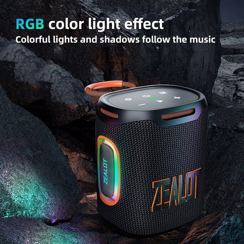 BlitzWolf S122 Kabelloser Bluetooth-Lautsprecher mit 25W, Wasserdicht, Lichteffekt und Bass-Boost, Schwarz, 6000mAh Akku - Bild 3