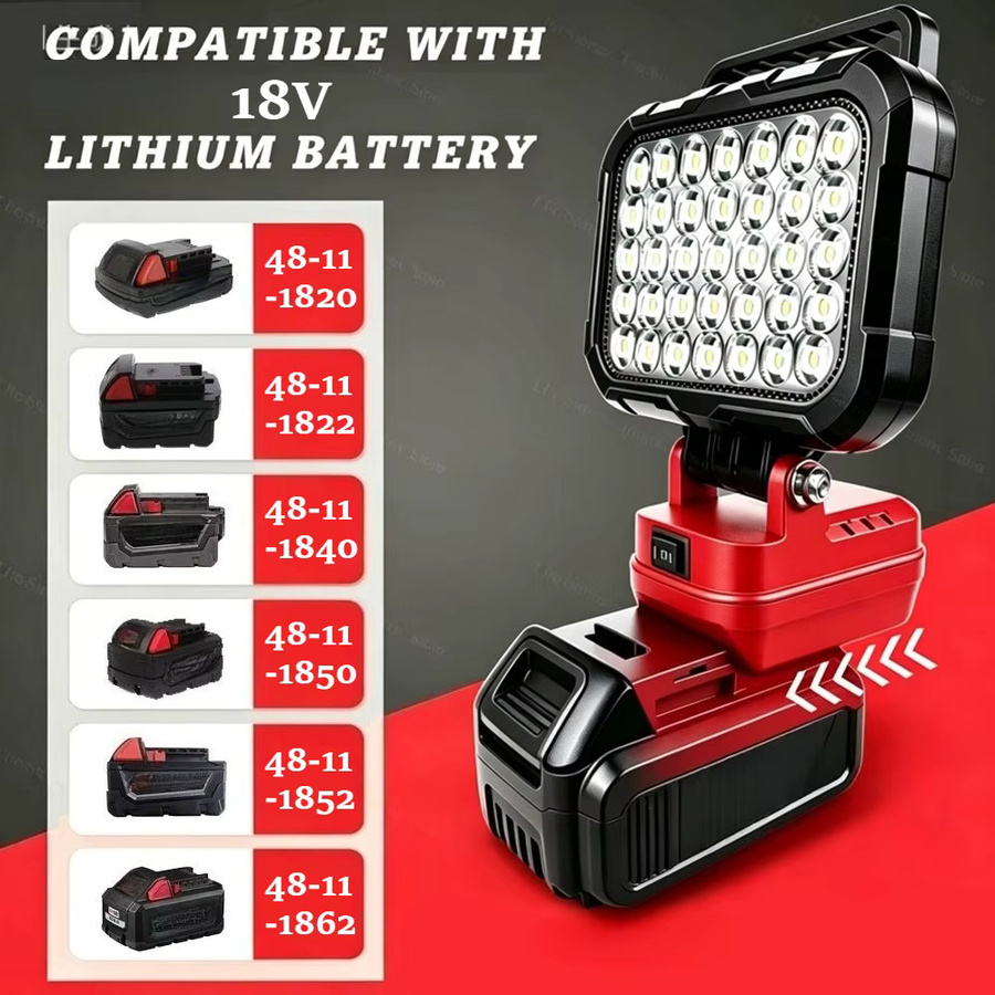 Milwaukee LED-Scheinwerfer Kompatibel mit M18 Akku Tragbare Kabellose Arbeitsleuchte für Outdoor und Notfall in Weiß - Bild 3