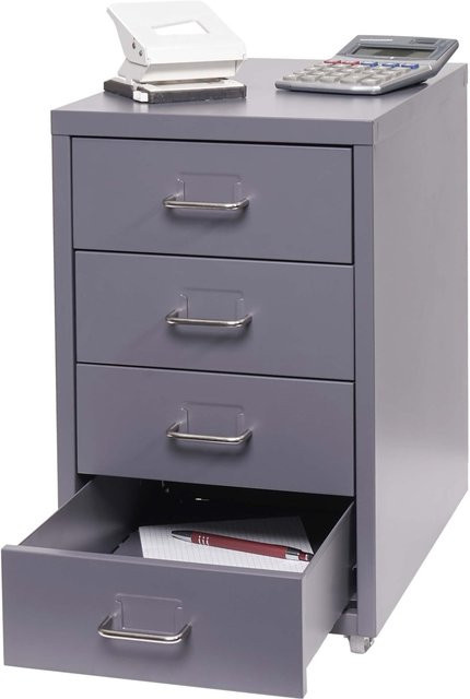 MCW Rollcontainer Preston T851 Schubladenschrank aus Stahl in Dunkelgrau B/T/H: 48 x 28 x 41 cm - Bild 1
