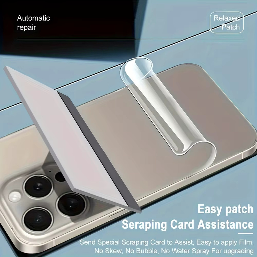 NNBILI 4er-Set Hydrogel-Schutzfolie für die Rückseite von iPhone (Modelle: 17 Pro Max, 17 Air, 16 Pro, 16, 15, 14, 13, 12, 11, 16e, 17e Plus, X, XS Max, Mini), transparent - Bild 4