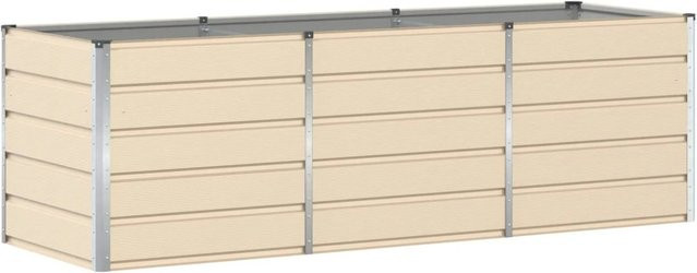 vidaXL Pflanzkübel aus Stahl und Kunststoff in Elfenbein/Beige, B/T/H: 240 x 80 x 75 cm - Bild 1