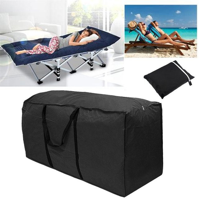 Wasserdichte und UV-beständige Aufbewahrungstasche für Kissen und Gartenmöbel in Schwarz - Bild 1