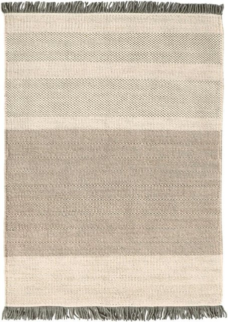 Nanimarquina Tres Stripes Teppich modern Flachgewebe beige mehrfarbig rechteckig - Bild 1