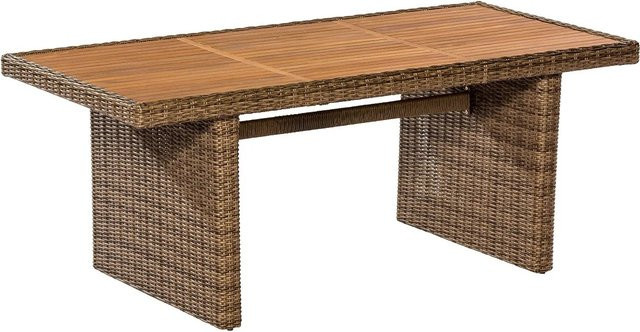 Merxx Toskana Gartentisch-Set 5-tlg. aus Akazienholz in Braun und Beige, B/T/H: 185 x 90 x 75 cm - Bild 1