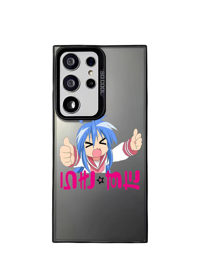 Kawaii Anime L-Lucky Stars Silikon Handyhülle für Samsung Galaxy S25 Edge S24 S23 S22 S21 S20 Ultra in Bunt und Silber - Bild 4