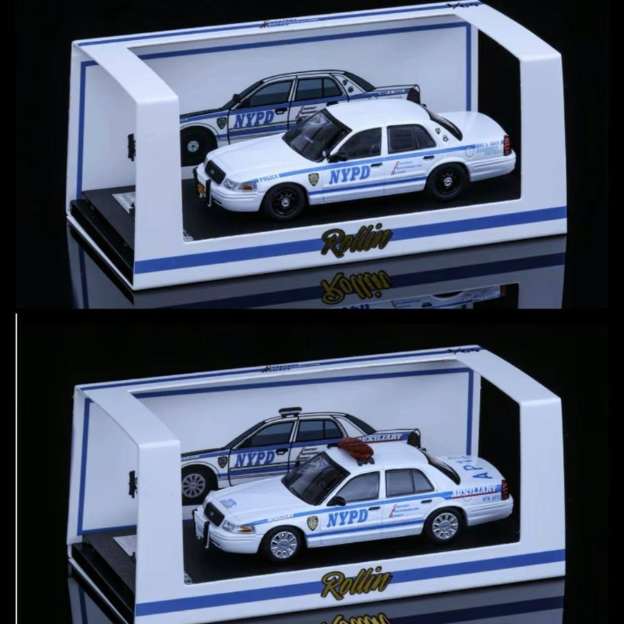 Rollin VictoriaCrown NewYork/Minnesota State Highway Police&Charger Michigan, Automodell, 1:64, Metall, Weiß - Bild 2