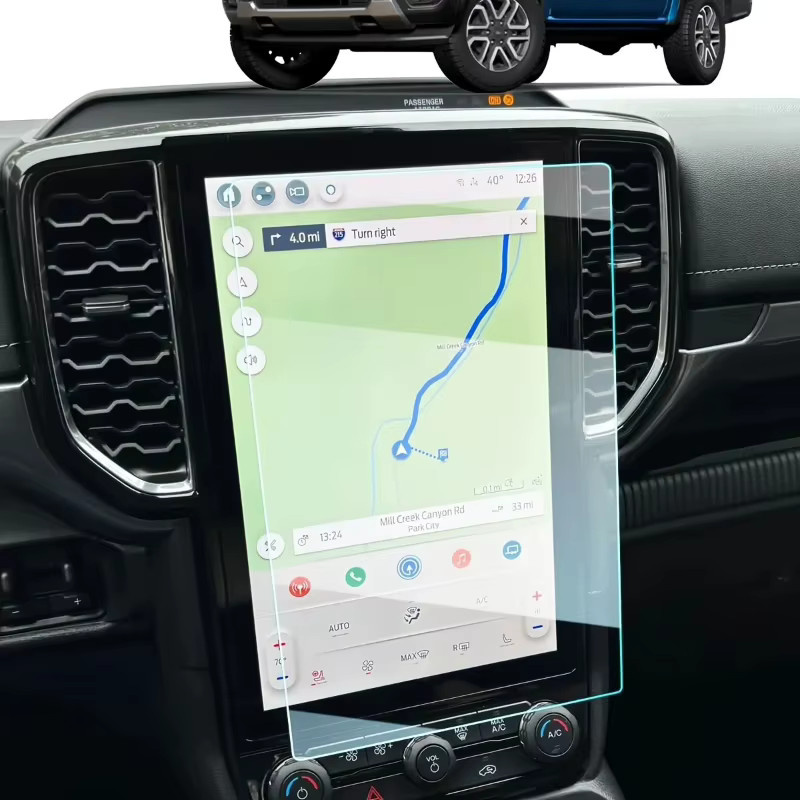 Suetlcoity Displayschutzfolie aus gehärtetem Glas für Ford Ranger Everest 2023–2026, transparent, für 10 Zoll und 12 Zoll Navigations-Touchscreens - Bild 3