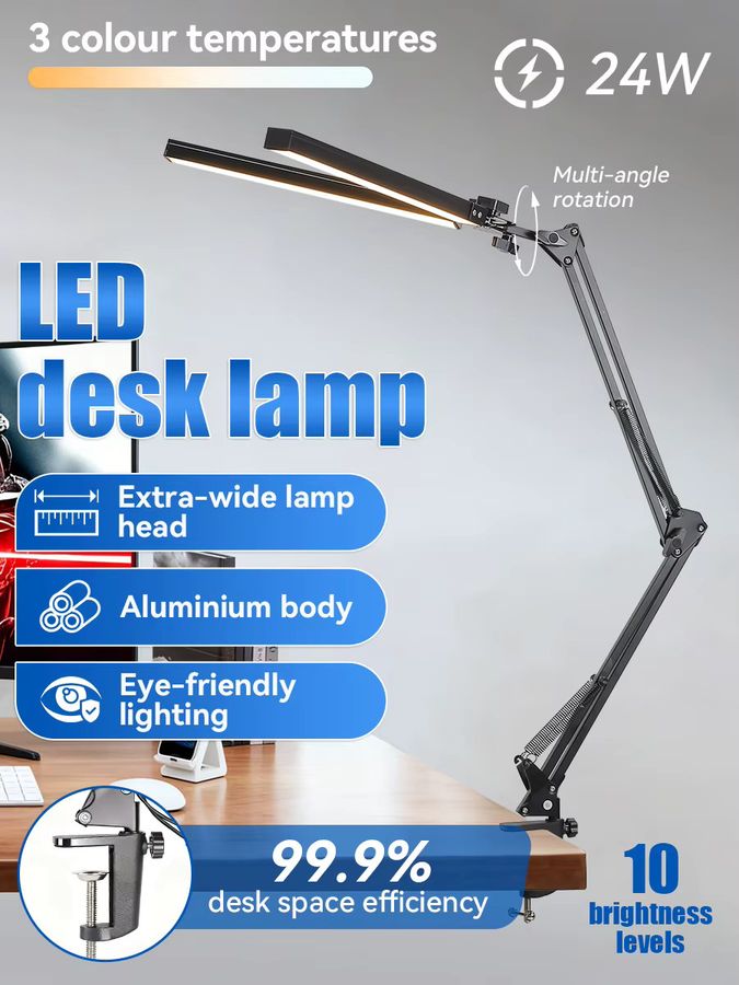 CHENBEN LED Schreibtischlampe mit 360 Grad Winkelverstellung, 3 Farben dimmbar und Fernbedienung, faltbare Leselampe mit Augenschutz - Bild 2