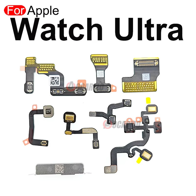Aocarmo Reparaturset für Apple Watch Ultra 49mm mit LCD Stromversorgung Mikrofon Krone Bluetooth Board und Batterieanschluss Flexkabel in Schwarz - Bild 2