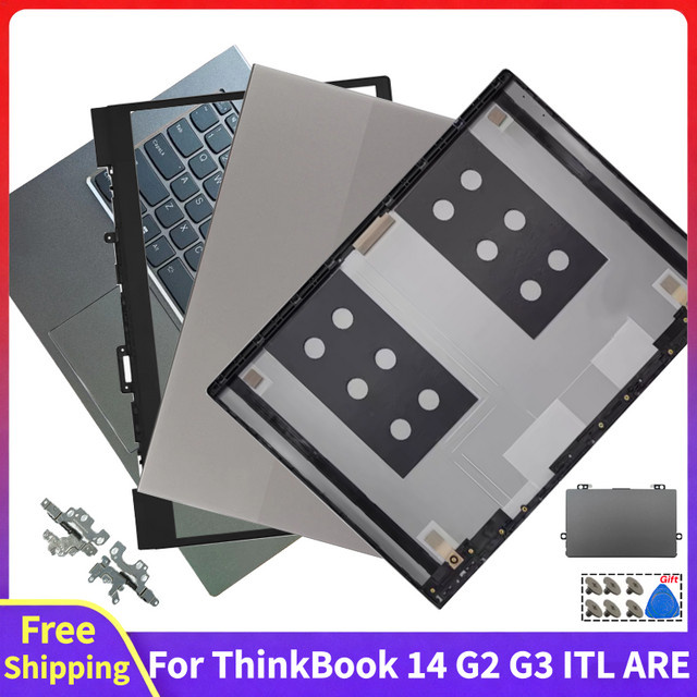 Lenovo ThinkBook 14 G2 ARE ITL G3 ACL Ersatzteil-Set in Grau mit LCD-Rückabdeckung, Frontblende, Scharnier, US-Handballenauflage, Touchpad und Bildschirm - Bild 1