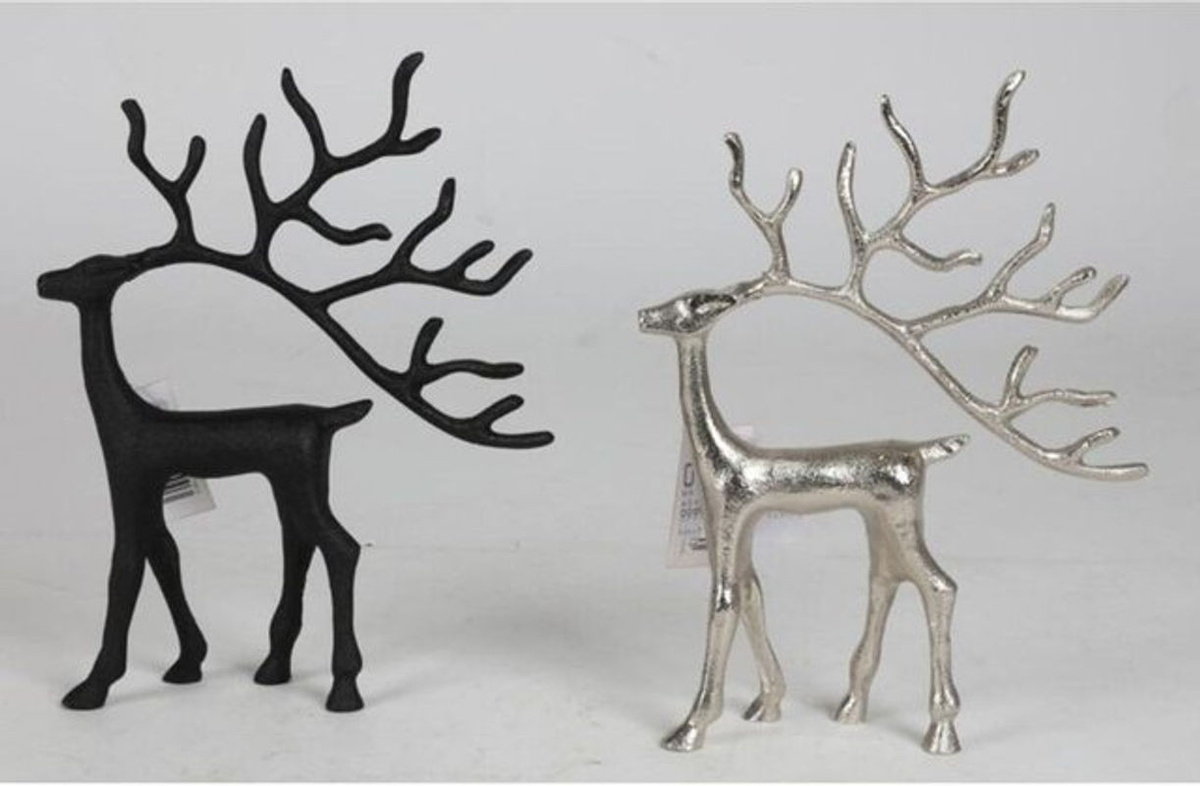 Buri Rentier Metall Dekoration für Weihnachten und Advent in Schwarz und Silber - Bild 1