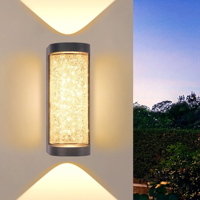 EnwYe LED Außenwandleuchte aus Kristall in Transparent mit warmweißem Licht 3000K, 10 W, europäischer Luxus für Veranda und Korridor - Bild 1