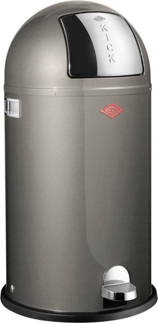 WESCO KICKBOY Abfallsammler mit Pedal aus Edelstahl in Grau, B/T/H: 40,0 x 40,2 x 77,5 cm - Bild 1
