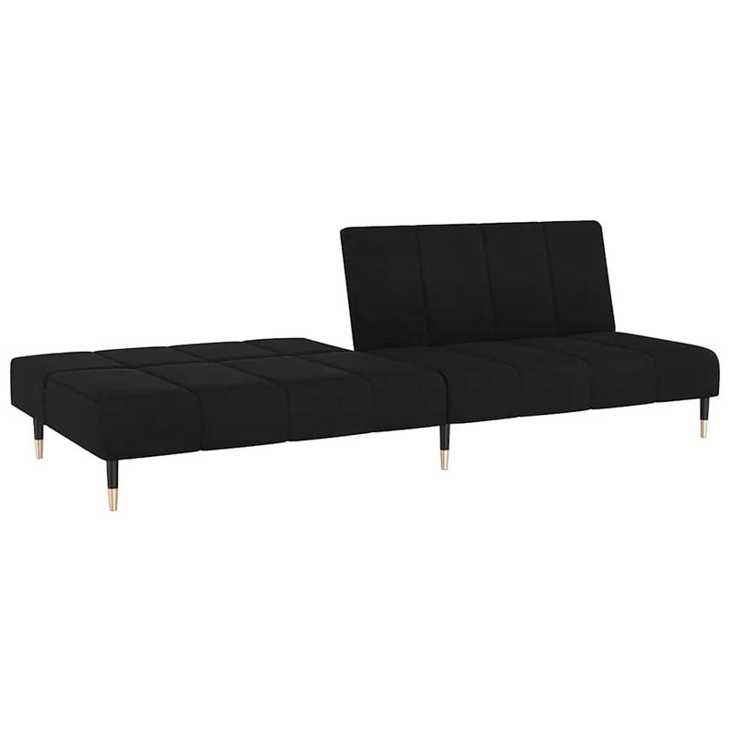 vidaXL Schlafsofa 2-Sitzer Click-Clack in Schwarz aus Samt mit Schlaffunktion - Bild 2