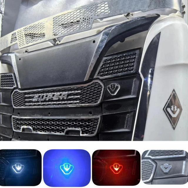 Tamiya LED Leuchtende V8-Licht-Lufteinlassabdeckung Logo-Lampe, 1:14 - Bild 1