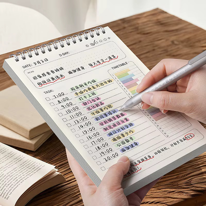 BOHY Plan To-Do-Liste A5 Agenda als Spiral-Notizbuch mit 160 Seiten in Weiß - Bild 4